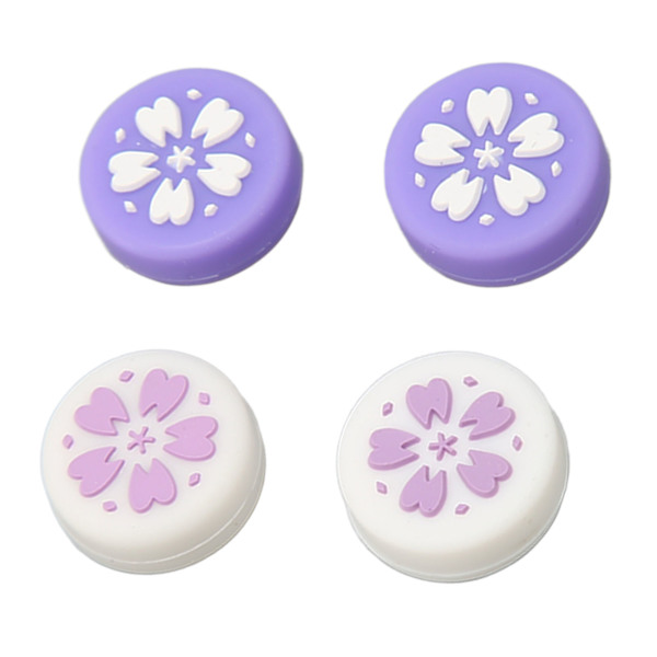 4 st tumgreppskydd för Switch mjukt silikon förhindrar halkersättning joystick-skydd tumgreppskydd för Switch Lite lila