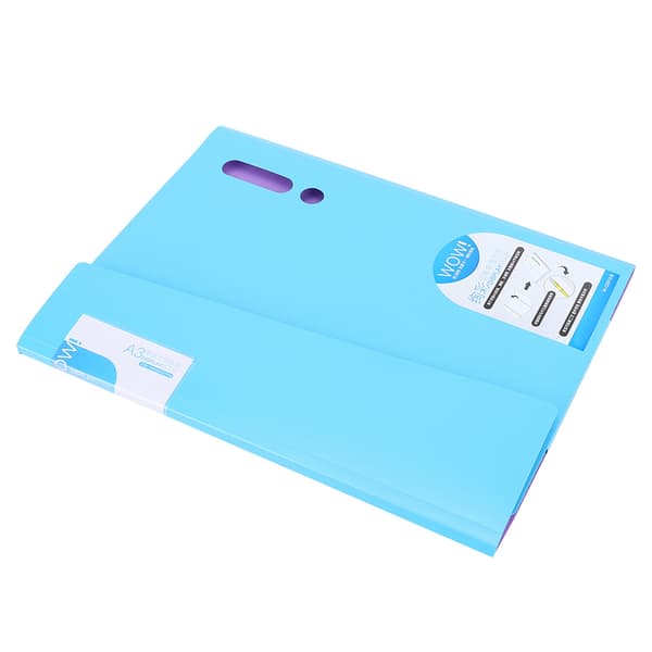 Farget dokumentmappe Sterk kraft Sterk A3/A4 testpapir klips Dokumenter mapper (Blå)