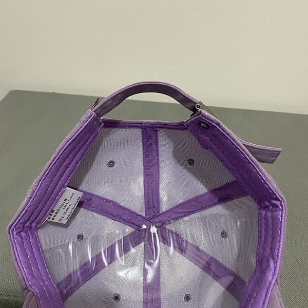 Hatt Dam med Enkelt Brev Broderi Retro Sommarsolskydd C Purple