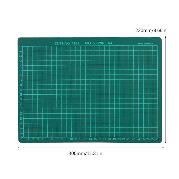 Kontor Skole Stationær Skæregitter Syning Skæremåtte Anti-skrid Plade (A4 Enkeltside Grøn)