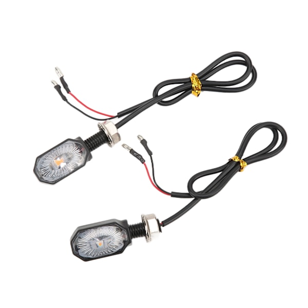 2 stk Universelle Motorsykkel Blinklys 12V Styrelys Mini Oval Lampe for ATV Scooter