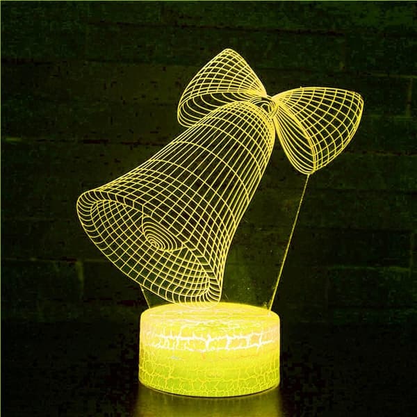 3D Jul Klocka Nattljus Bordsskiva Optisk Illusion La