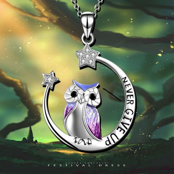 Uggla Halsband Inspirerande Smycken Sterling Silver Never Gi