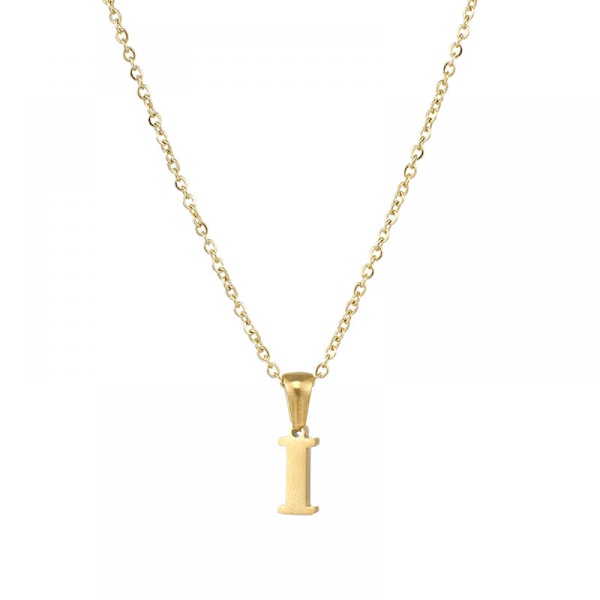 Halsband med initialer för kvinnor, 18K guldpläterat namn halsband, låt