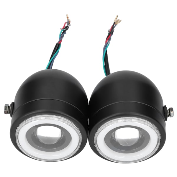Universal LED Forlygte Dobbelt Lamper Runde Angel Eyes Høj Lav Stråle Retro DRL Blå Hvid Lys