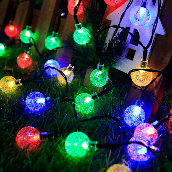 21ft 30LED Solar String Light Varm Vanntett Lamp String Light for Utendørs Hage Plen Dekor Colourful Light