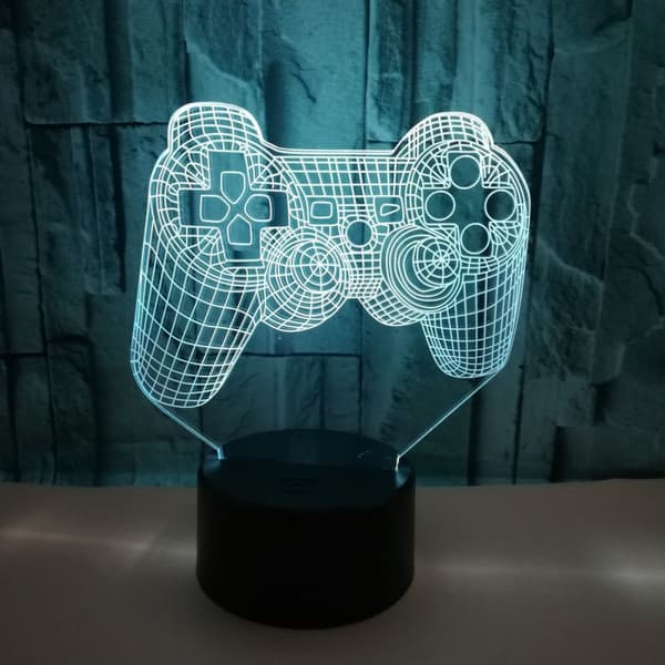 Videospelskontroll Lampa Nattljus 3d Illusion Game On