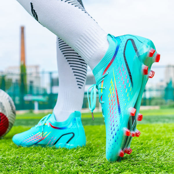 Miami Messi Jalkapallokengät Uudet Pitkät Piikit Miehille Naisille Sisä- Ja Ulkokenttien Jalkapallokengät Isoille Pojille AG/FG Green 43