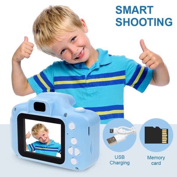 Barnkamera Stöd Timing En Knapp Operation Pedagogisk Småbarn Digital Videokamera för Barn Blue