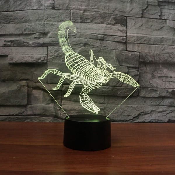 Interessant 3D Skorpion Design Nattlampe LED-belysning med