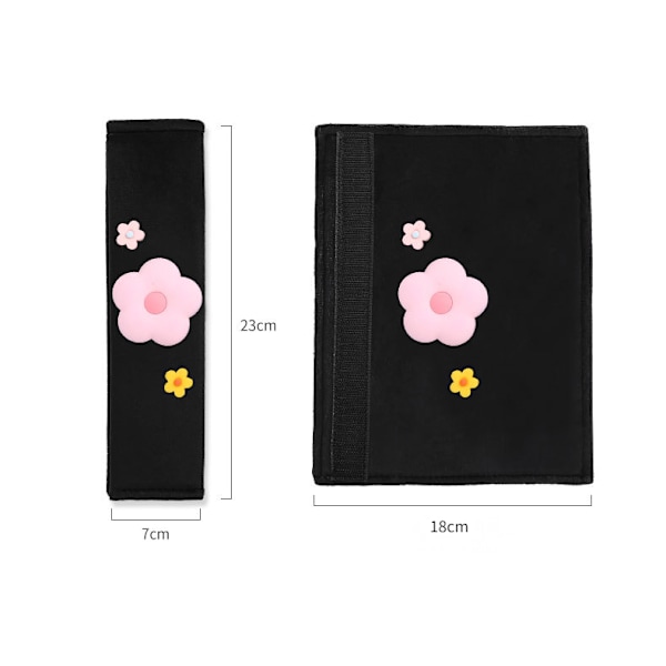 2-pack bilsäkerhetsbältesöverdrag med tecknad filmfigur Minnie Mouse, säkerhetsskydd för axlar, söta biltillbehör, dekorationssats (svart)