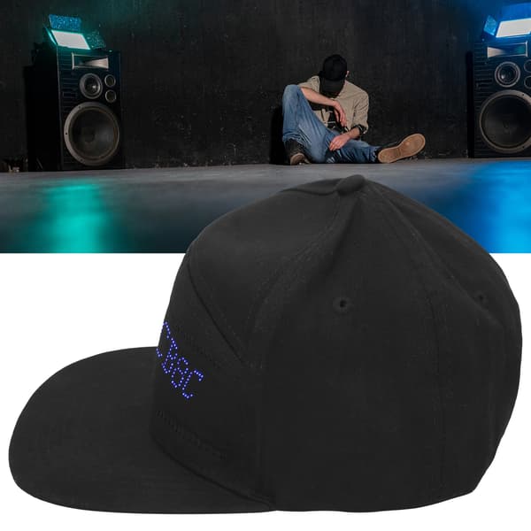Bomulds Plastik Peaked Cap LED Lysende Redigerbar Cool Hat til Udendørs Fest Scene