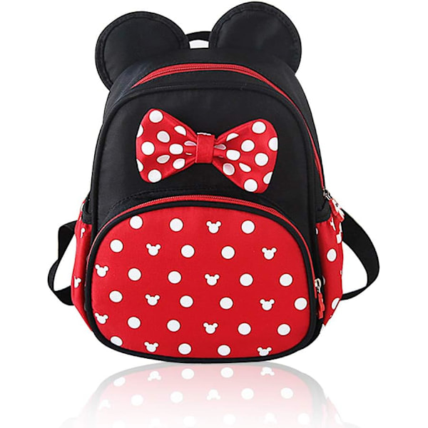Söta Mini Ryggsäckar Vattentäta Små Barnryggsäckar för Flickor Bakcpack Resväska, Röd Cartoon Väska, Musöron Rosett Resedagryggsäck, Presenter till Barn Minnie