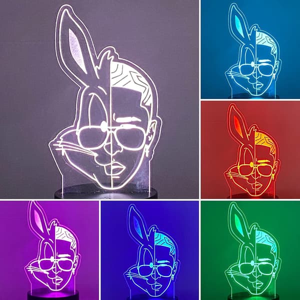Bad Bunny Bugs 3D LED nattlys svart