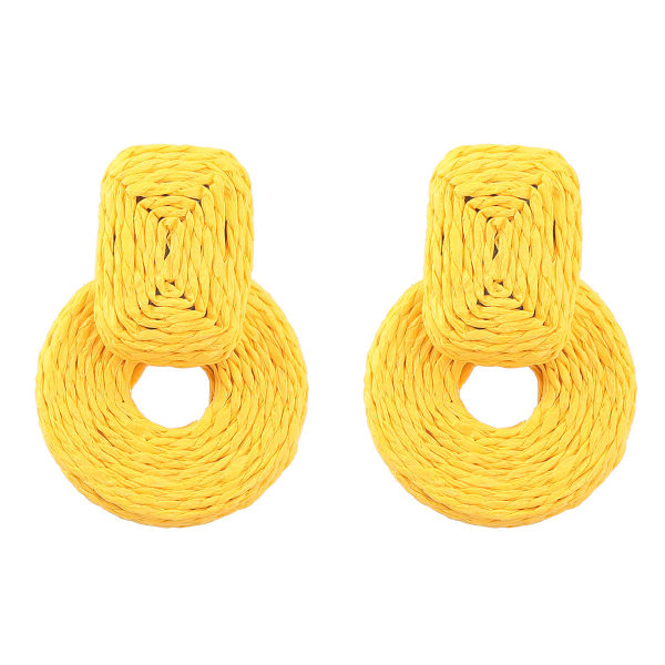 Raffia Runda Örhängen, Rotting Hoop Dangle Öra