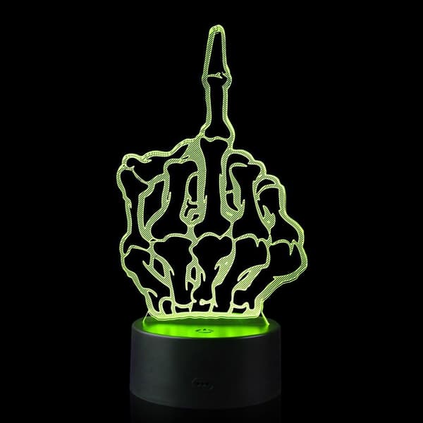 3D Illusjon Langfinger Tommel Opp Nattlampe med 16