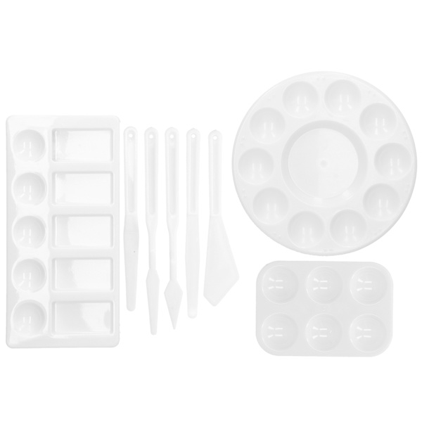 8 stk. Plastmalingsskraber Palettesæt Nem rengøring Genanvendelig til tegning Akvarel Sæt