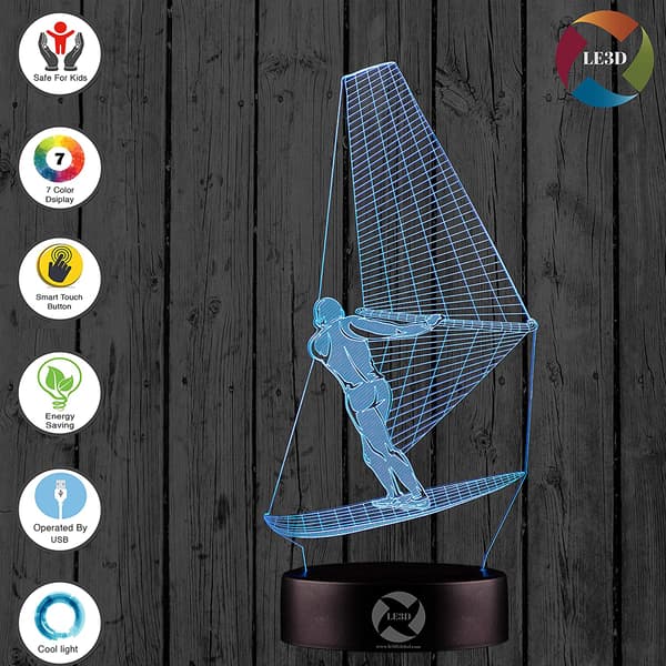 3D Optisk Illusions Natlampe - 7 LED Farveskiftende Lampe