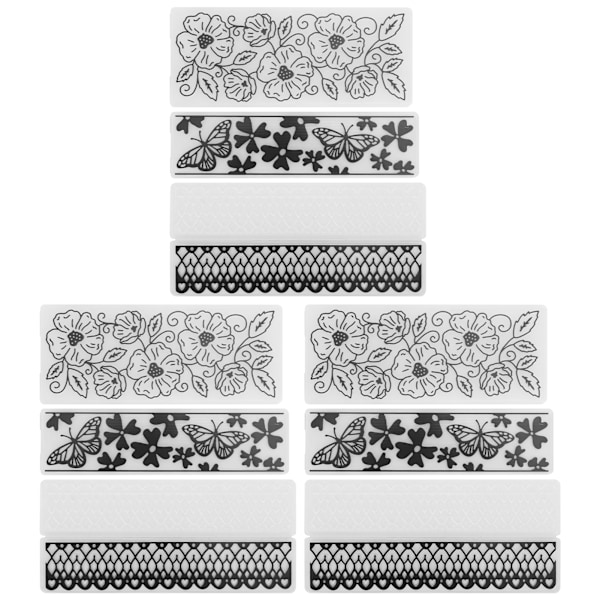 9 stk. Blomster Plast Embossing Folder Rektangel til DIY Kortmager Håndlavede Tilbehør