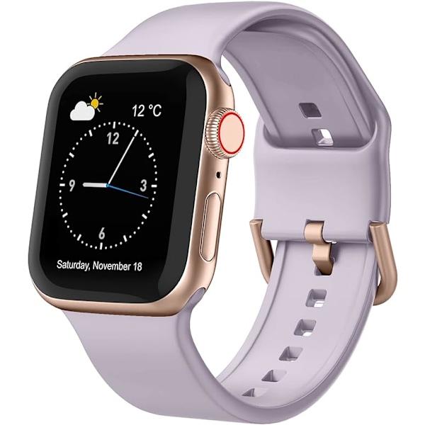 Apple watch strap soft silicone Sports Wristband replacement strap, suitable for the whole series of Iwatch（ Lavender-Grey 38/40/41mm）