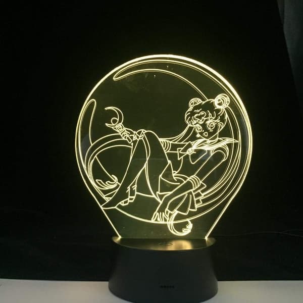 3D nattljus led Sailor Moon Anime Light 3D LED-lampa 7 Co