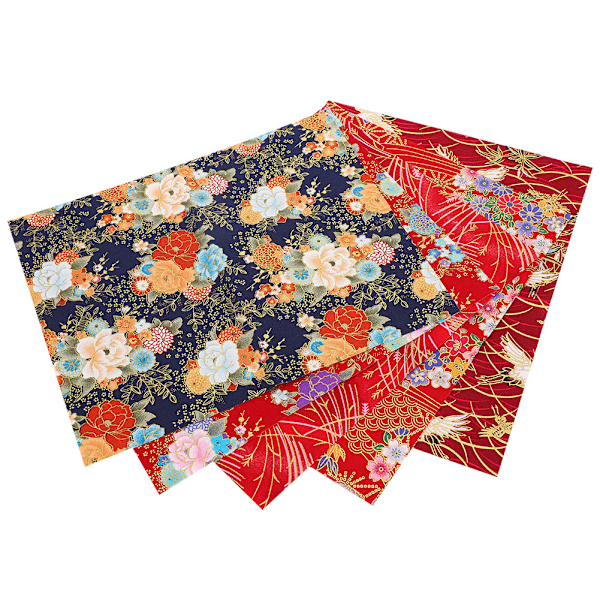 10 stk. japansk stil bomuldsstof bronzing trykt quiltetilbehør til DIY håndarbejde tasker tegnebøger 25x20cm
