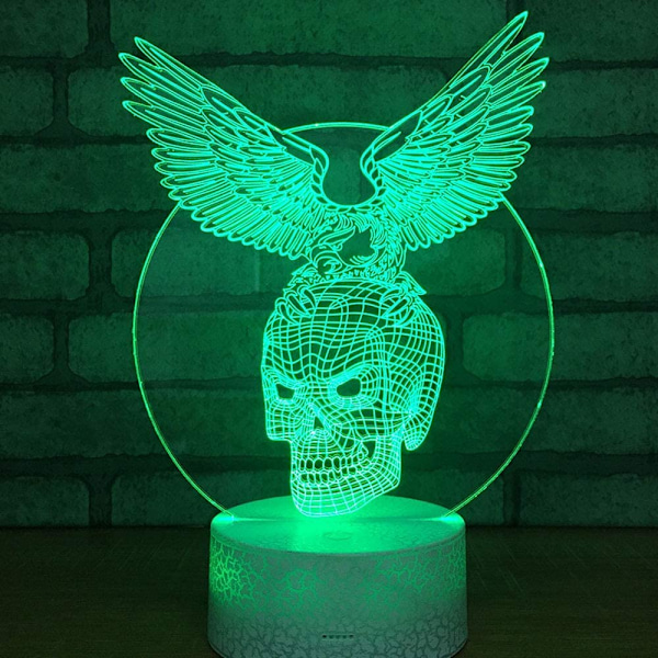 3D LED Hjort Optisk Illusjon Sensor Nattlys med Smart T