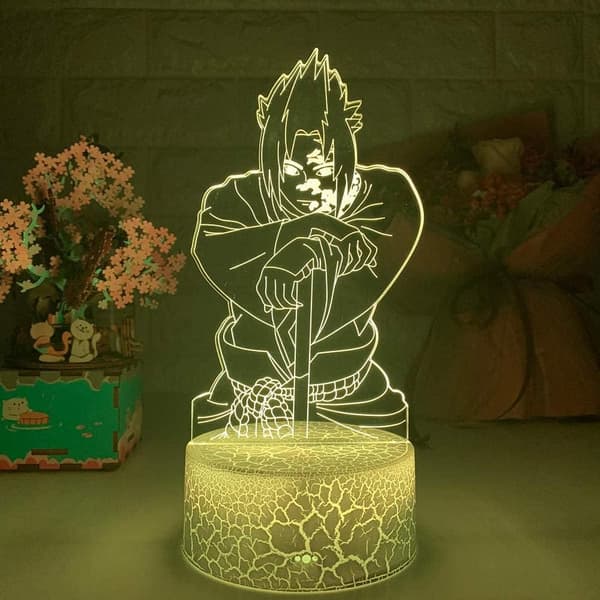 Naruto Kakashi Uchiha Sasuke 3D Illusjon Nattlys Lampe Sm