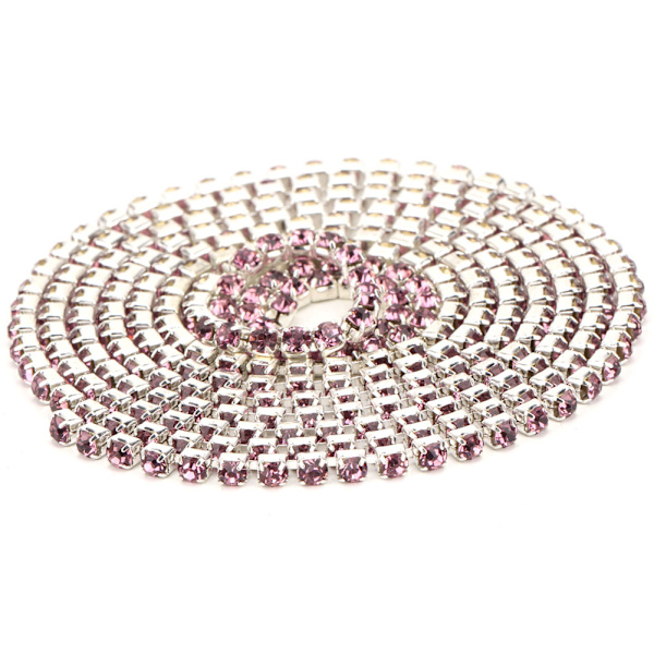 2,8 mm DIY Diamant Mesh Wrap Rulle Blanke Krystal Rhinestones Bånd Dekoration (Lyselilla)