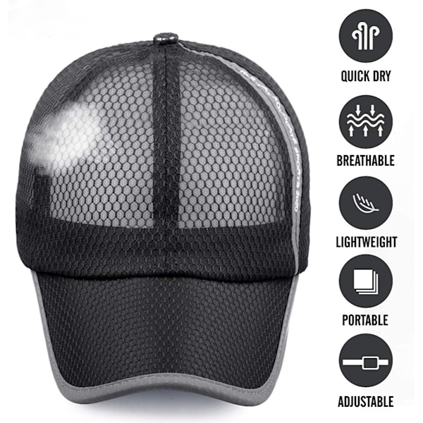 Unisex Andningsbar Full Mesh Baseballkeps Snabbtorkande Löpning h D