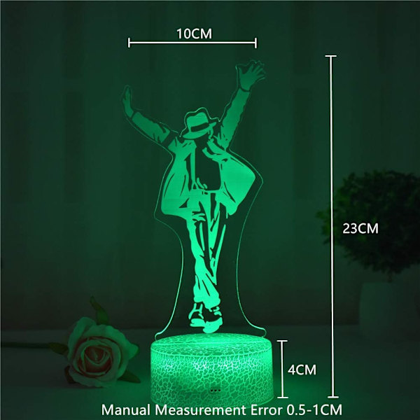 3D Illusion LED Natlampe USB Bordlampe 7 Farve Touch /