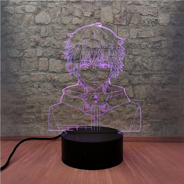 Kaneki Ken Yövalo Japanilainen Klassikko Anime Poika 3D LED-lamppu Kosketus Kaukosäädin Jalusta USB-kaapeli Teini-ikäisten Työpöydän Lamppu Lastenhuoneen Sisustus Lastenjuhlat Valo