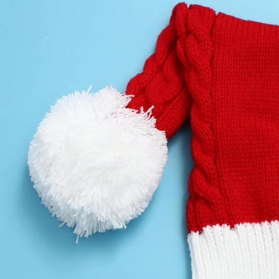 Unisex Strikket Nisselue - Festlig Julehodeplagg for Jule- og Nyttårsfester Whitered