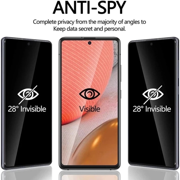2 st 3D böjd full cover sekretess skärmskydd för OPPO Reno 9 5G Anti-spion skydd