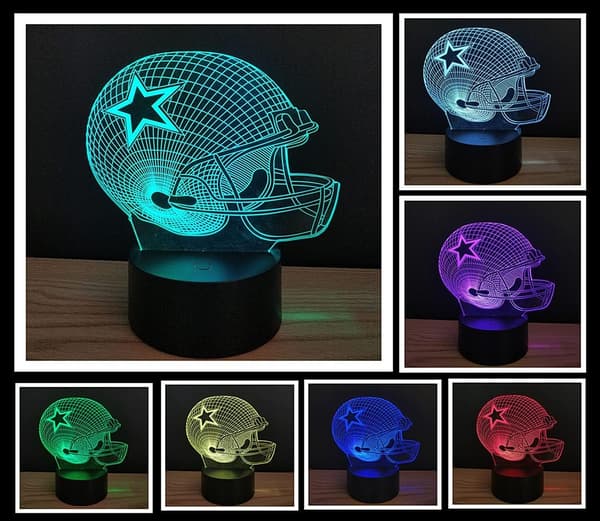 3D Optisk Illusjon Nattlys, Visuell Kreativ LED Skrivebordslampe