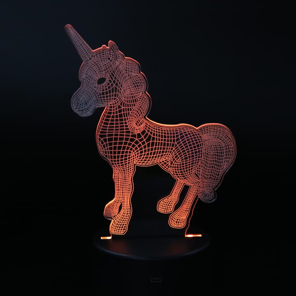 3D nattlampe berøringssensor USB batteri kreativ visuell belysning dekorasjon gave