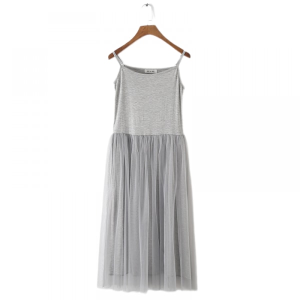 Klänning Flapper Klänning Sommar Print Ärmlös Lång Klänning(Grå)