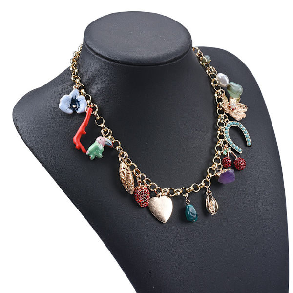 Kvinnors blommiga legering halsband diamant boho halsband, bästa Gi