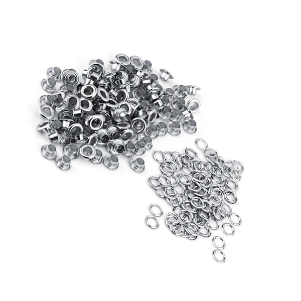 5mm Metal Øjer Vaskemaskiner Grommets Scrapbooking Læder Håndværk (Sølv)