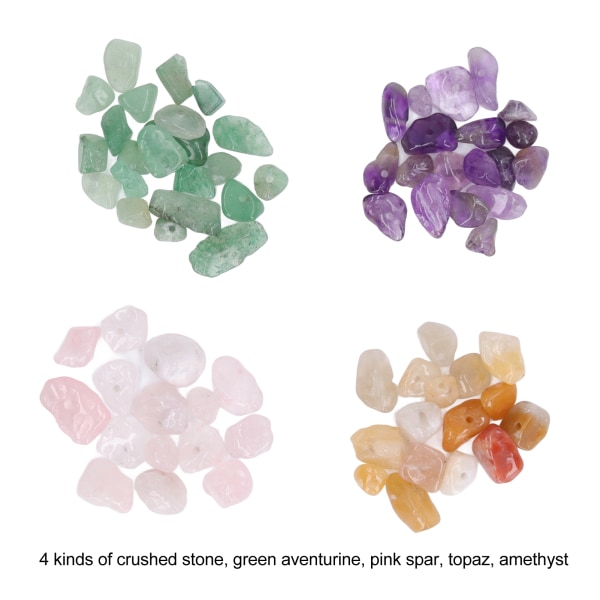 60 g spånstenperler Finslibning uregelmæssige former 4 typer stenfarvede spånstensperler med opbevaringsboks til gør-det-selv-smykker