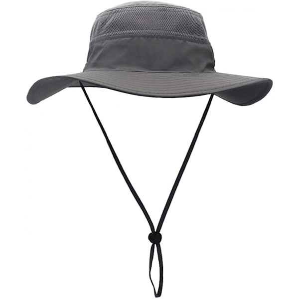 Hatt för män med solskydd UPF 50+ bred brätte hinkhatt vindtät fiske Dark Gray