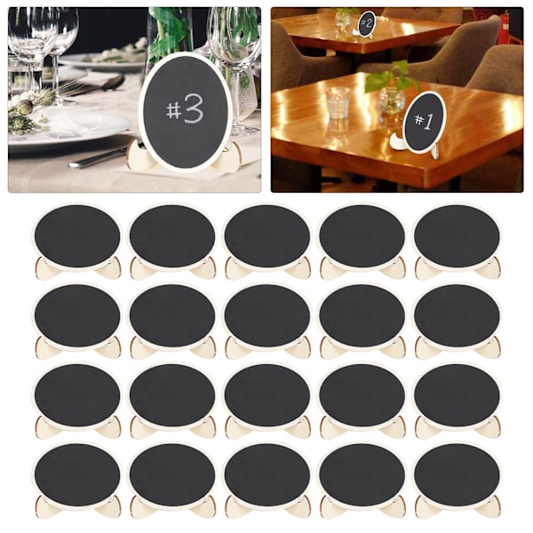 2 Set Trä Mini Krita Tavlor Plats Kort Bröllop Dekoration Hantverk Display Griffeltavla