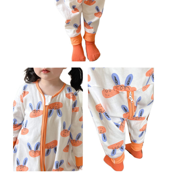 Baby flickor Pojkar Pure One Piece Footless Pyjamas,S(Rabbit)
