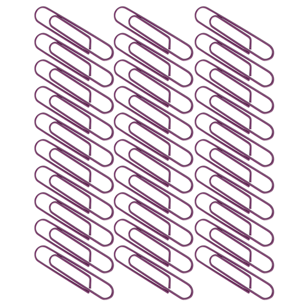 3 Set Pappersklämma Färgbelagd Kreativitet Styling Standard Kontorsmaterial Stora Lila