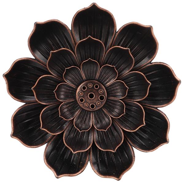 Røgelseholder i metal, 3 lag, unikt orientalsk look, lotus røgelsebrændere til meditationsrum, yogarum