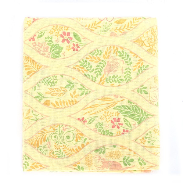 Växtblomma Bomullsduk Blommig Patch Work DIY Handgjorda Material Sytillbehör400312-Stray Path-Gul