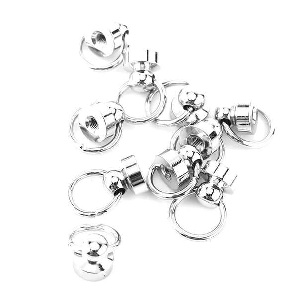 10 stk. messingnitter studs skru bagpå rund ringhoved læderhåndværk dele