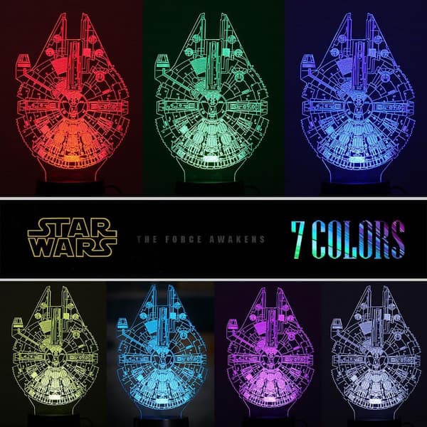 3 Mønster 16 Farver 3D Star Wars Natlampe Star Wars 3D La