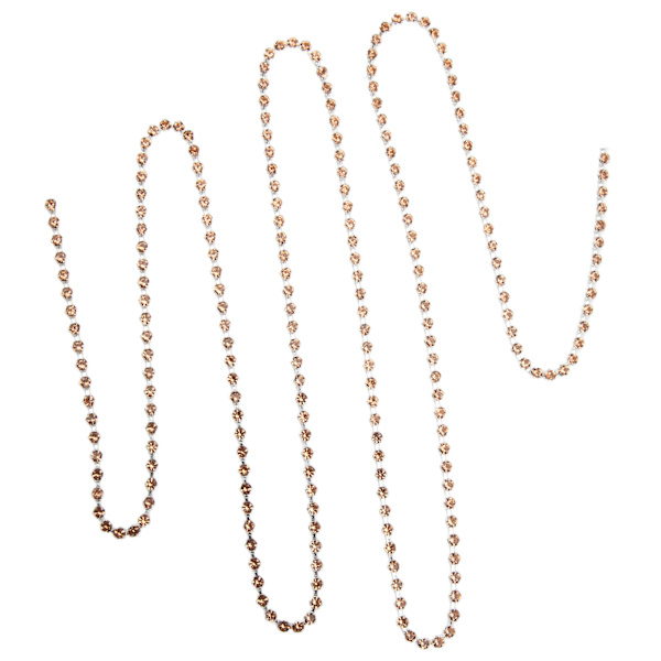 5 meter Rhinestone kedja Stark Praktiskhet Glänsande Färgglad Rund Rhinestone Klokedja för DIY Kläd DekorationChampagne