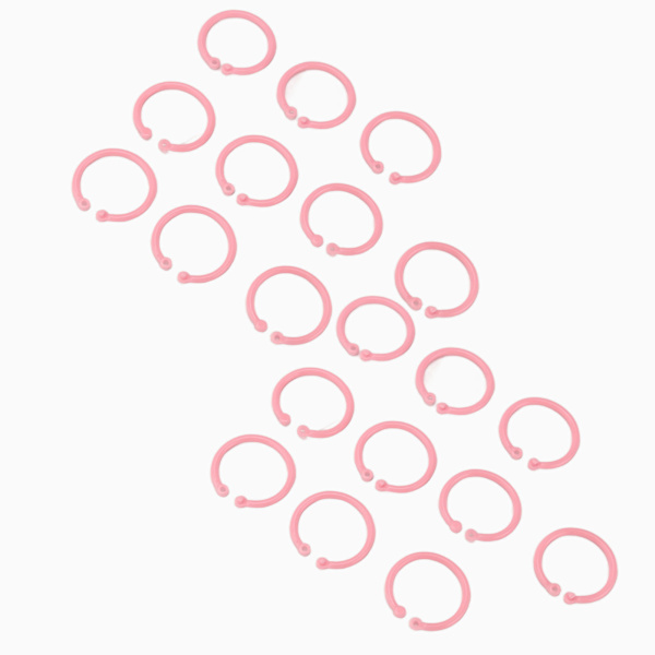 20 st bokbinderingsringar flexibla lösbladsspännen 30 mm pappersring för kortfiler rosa